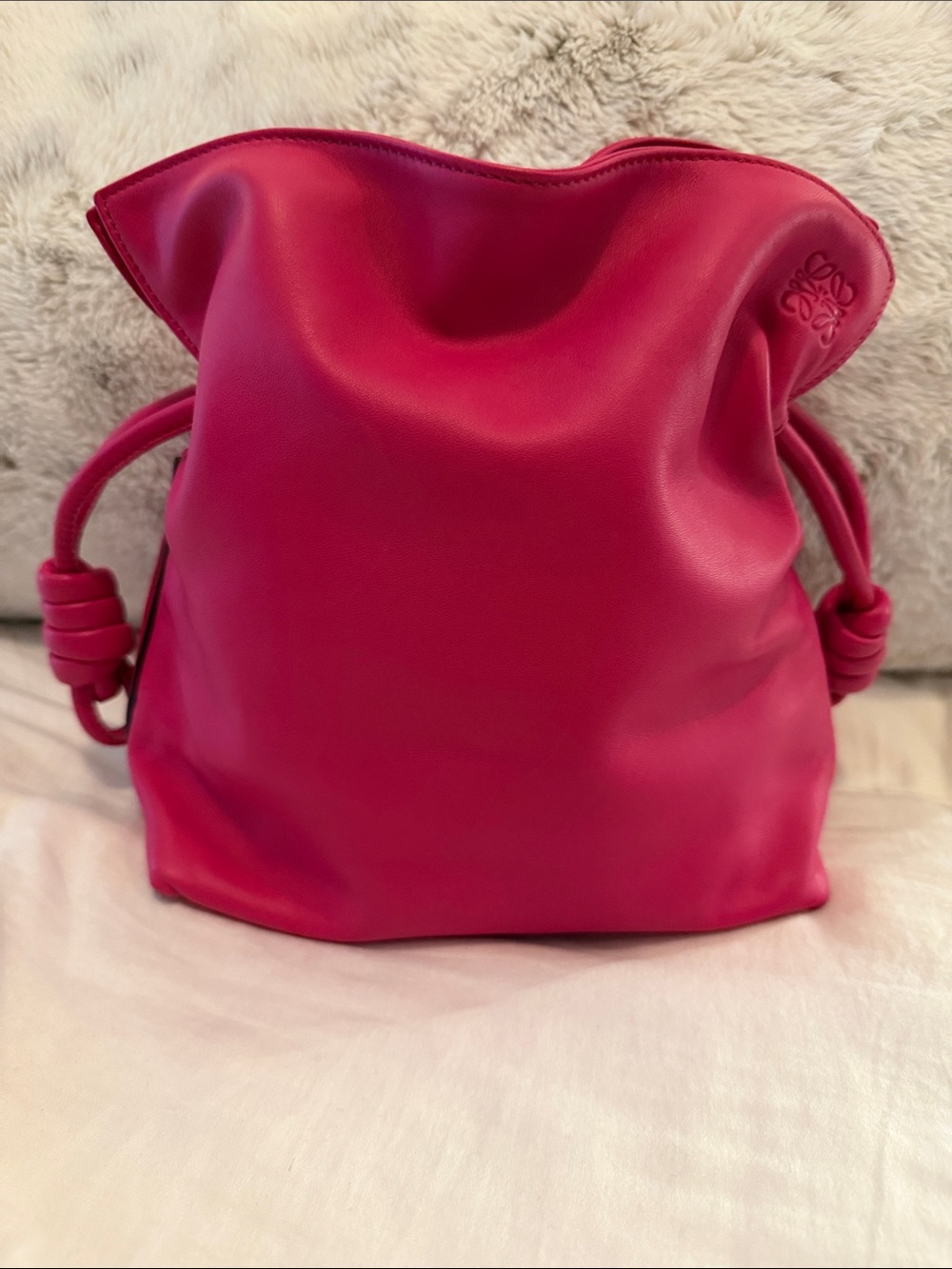 Loewe Flamenco Knot Bag Small Fuchsia